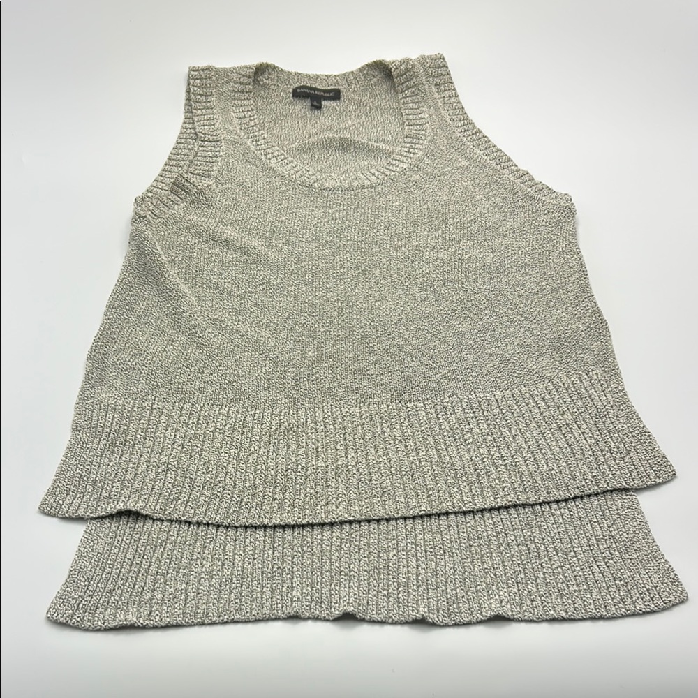 Banana Republic High Low Sweater Vest Small Gray Women's Knit Minimalist Geek